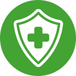 Icono de salud en una insignia