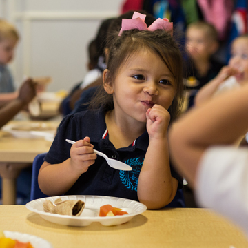 little girl eating